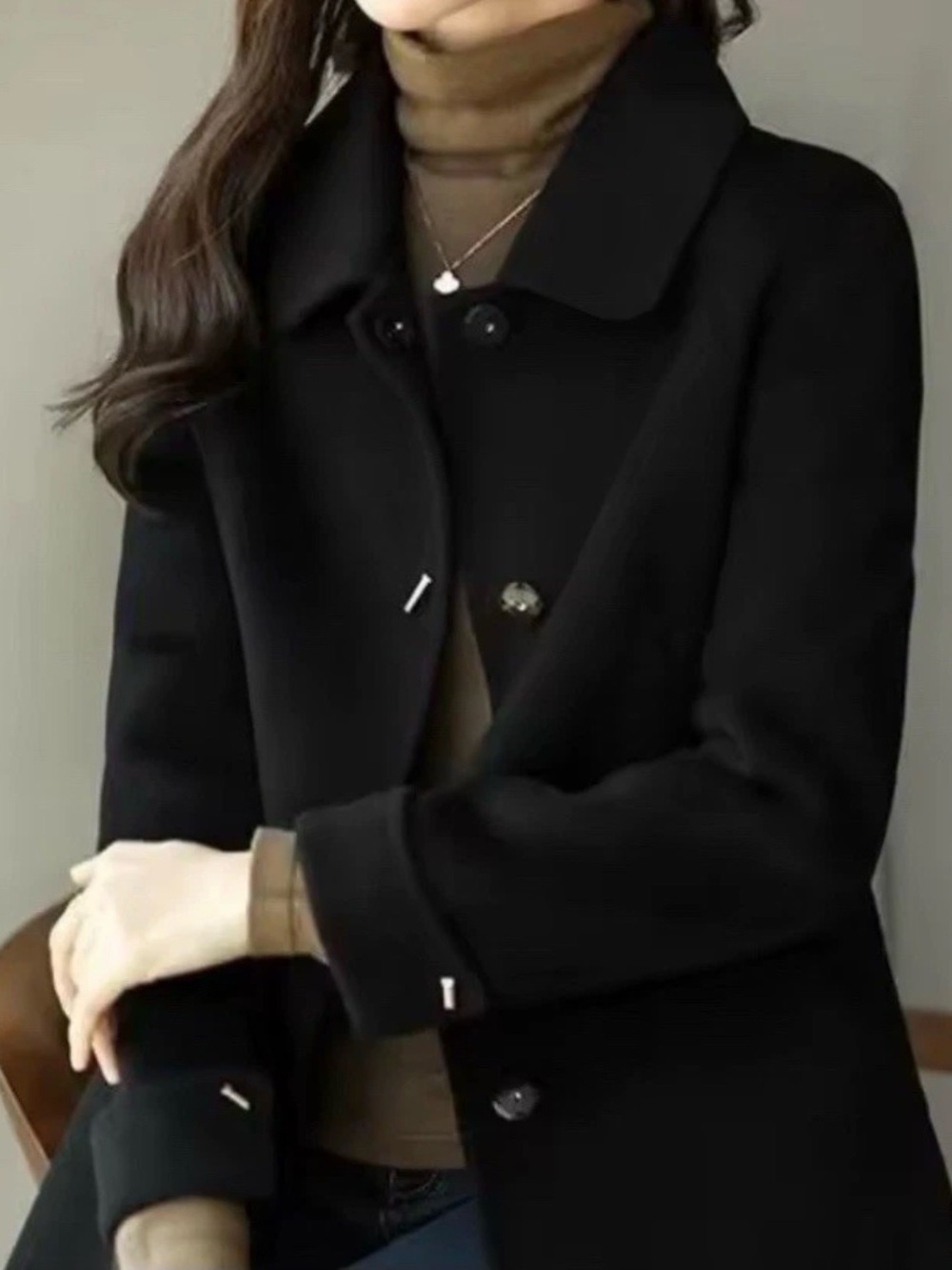 Classic Womens Black Wool Jacket Size S